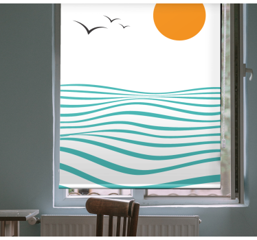 SUNSET WITH WAVES modern blind - TenStickers