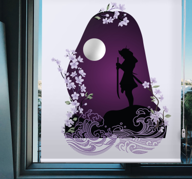Swordsman Silhouette funky roller blind - TenStickers