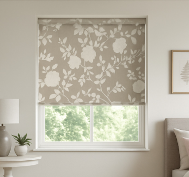 Beige graceful flowers teenage  roller blind - TenStickers