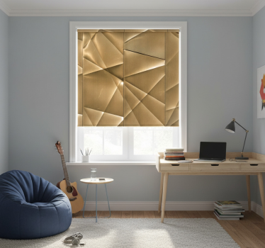 Teenage roller blind 3d golden polygon design - TenStickers