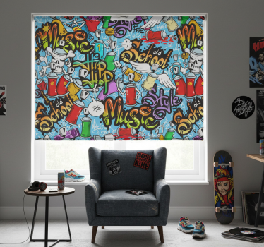 Teenage roller blind urban graffiti hip-hop style - TenStickers
