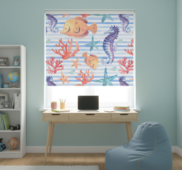 Teenage roller blind with ocean life design - TenStickers