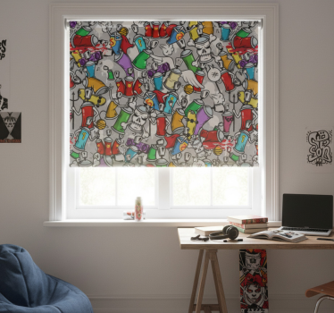 Teenage roller blind with vibrant graffiti designs - TenStickers