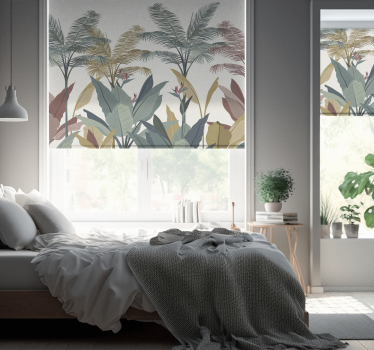 Terracotta tropical plants Tree roller blind - TenStickers