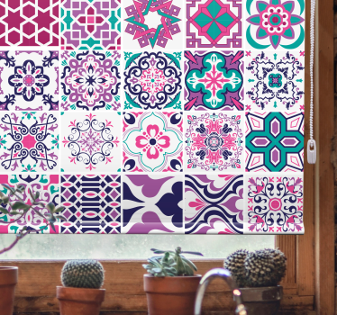 Texture and pattern blind geometric tile design - TenStickers