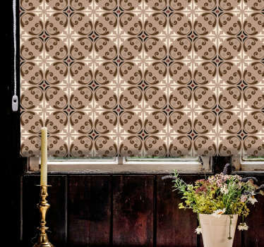 Texture and pattern blind in brown geometric design - TenStickers