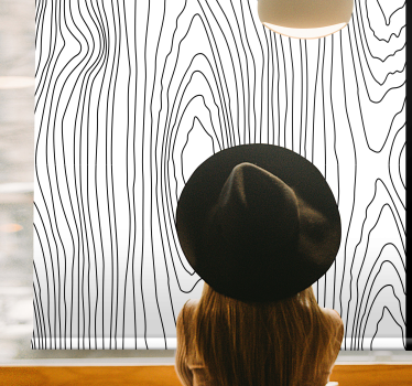 Black and white wood lines texture and pattern blind - TenStickers
