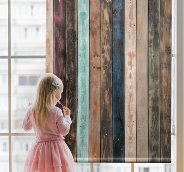 Colorful rustic wooden planks texture and pattern blind - TenStickers