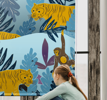 Tigers and monkey childrens blind - TenStickers