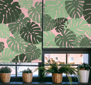 Tropical Monstera Pattern flowers and plant blind - TenStickers