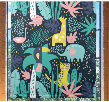 Tropical nordic animals childrens blind - TenStickers