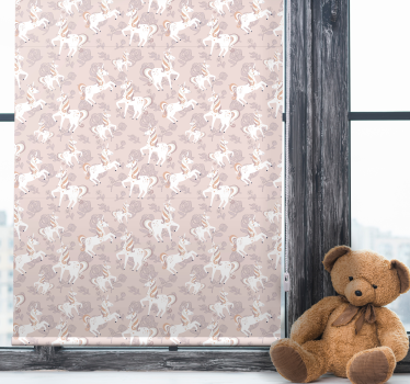 Beige unicorn fantasy childrens blind - TenStickers