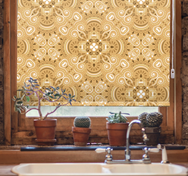Vintage beige ornamental pattern Classic roller blind - TenStickers