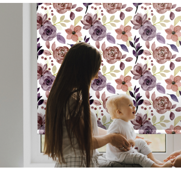 Vintage flower design Flower roller blind - TenStickers