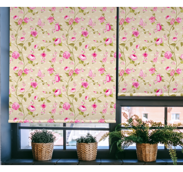 Vintage Flower print Flower roller blind - TenStickers