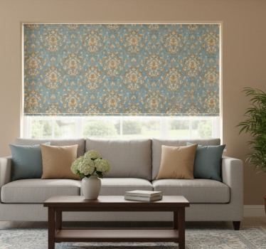 Vintage roller blind in ornate floral damask - TenStickers