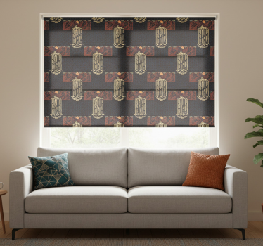 Vintage roller blind retro waterfall scene - TenStickers