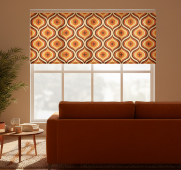 Vintage roller blind with 70s orange design - TenStickers