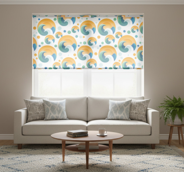 Vintage roller blind with 70s sun design - TenStickers
