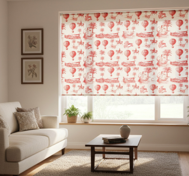 Vintage roller blind with classic travel scenes - TenStickers
