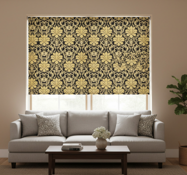 Vintage roller blind with elegant damask design - TenStickers