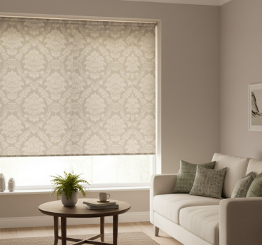 Vintage roller blind with elegant leaf design - TenStickers