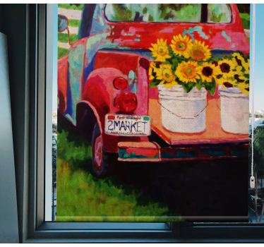 Vintage Truck Bouquet flower blind - TenStickers