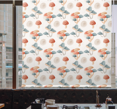 Watercolor mushroom pattern Modern roller blind - TenStickers