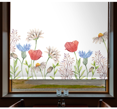 Watercolor spring Flowers and plant roller blind - TenStickers
