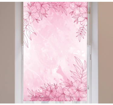 Watercolour pink Flowers and plant roller blind - TenStickers