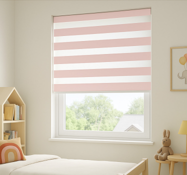 White and pink stripes childrens blind - TenStickers