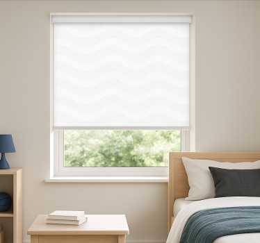 White and grey waves teenage  roller blind - TenStickers