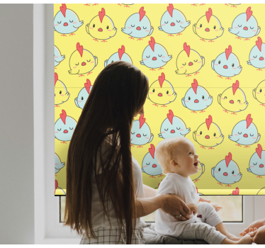 Yellow baby chick pattern Animal blind - TenStickers