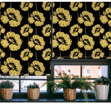Yellow and black design flower blind - TenStickers