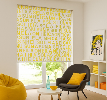 Yellow printed letters teenage  roller blind - TenStickers