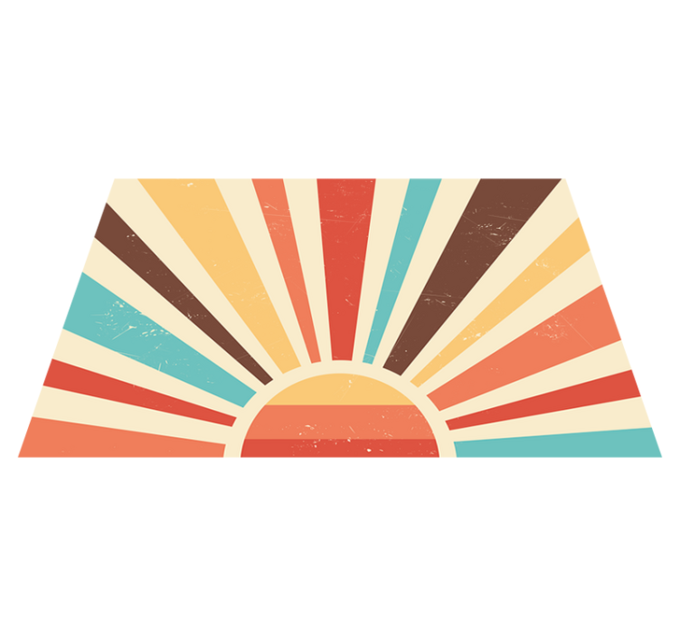 Abstract Vintage Sunset 70's sun placemats - TenStickers