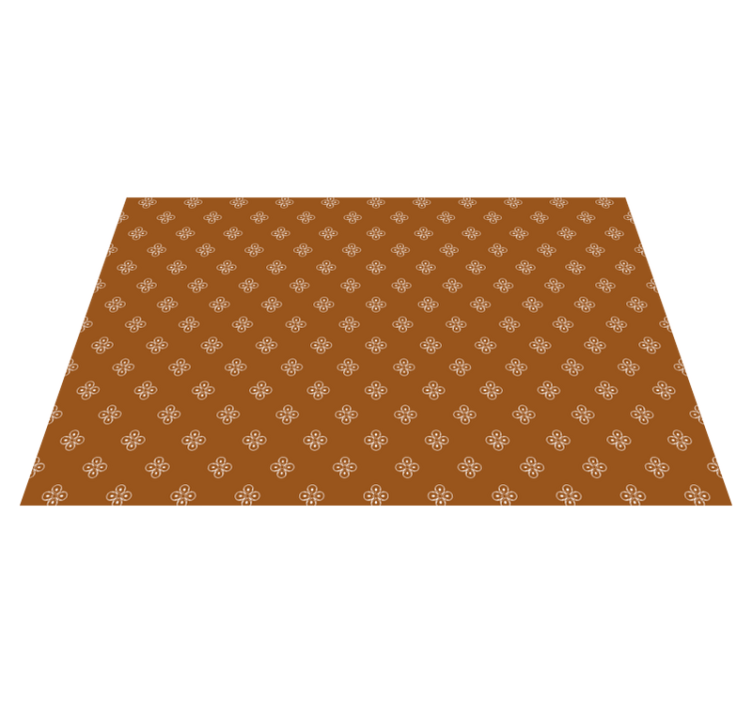 White flower patterns on brown modern placemats - TenStickers