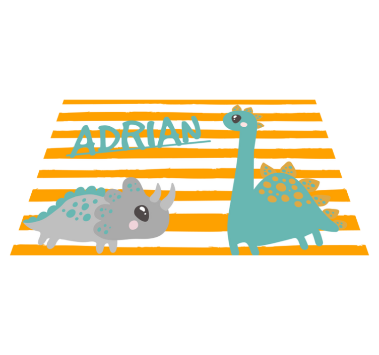 Dinosaur blue and orange Personalised placemats - TenStickers