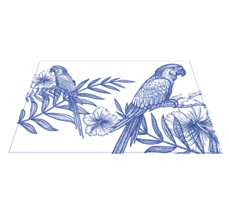 Blue birds on plants elegant placemats - TenStickers