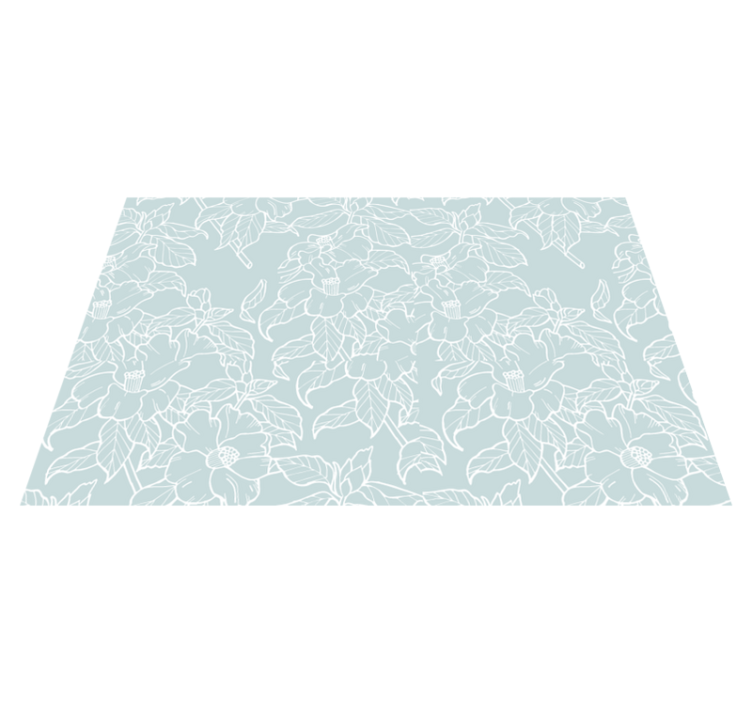 White blue background Flowers modern placemats - TenStickers