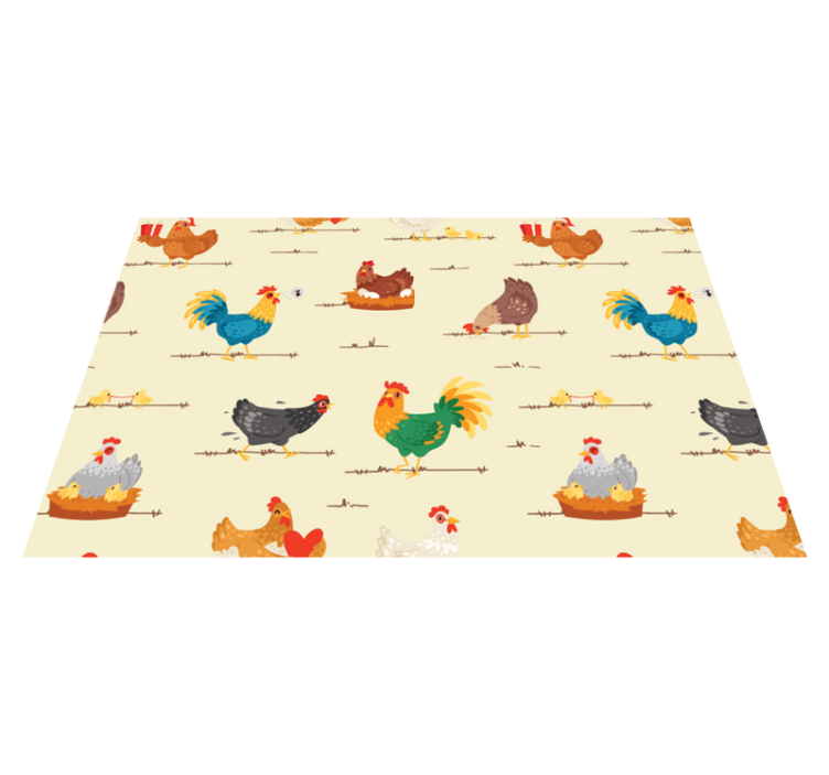 Chicken cartoon pattern Vinyl placemats - TenStickers