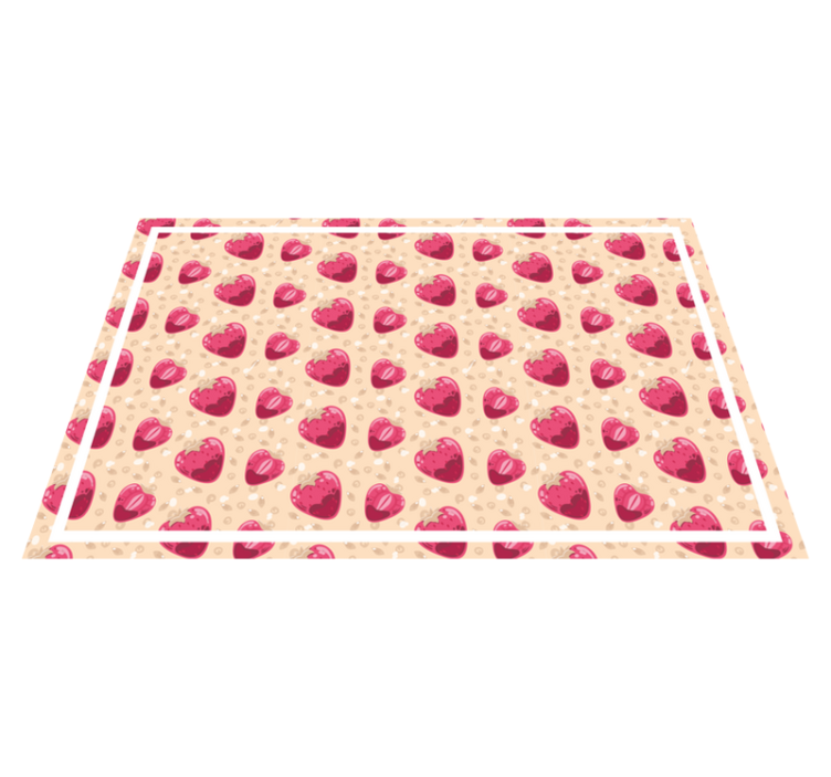Strawberry pattern on beige modern placemats - TenStickers