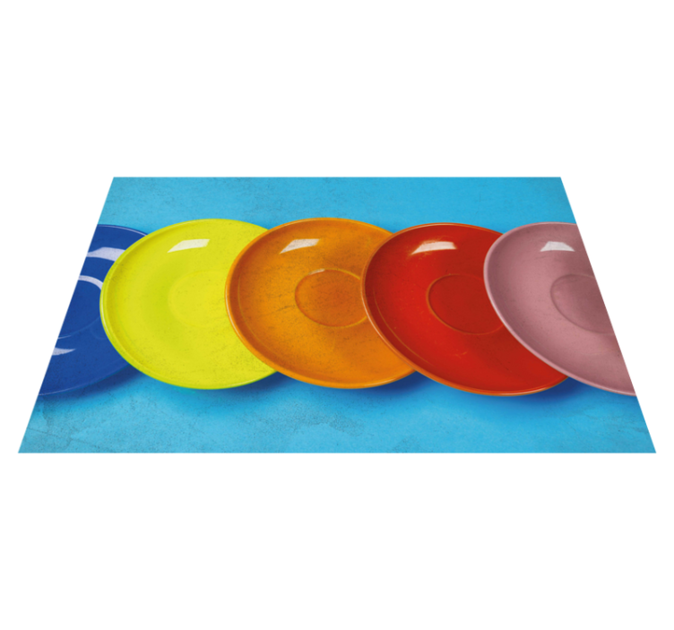 Rainbow coloured plates vinyl placemats - TenStickers