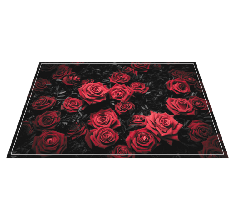 Black white with red roses original placemats - TenStickers