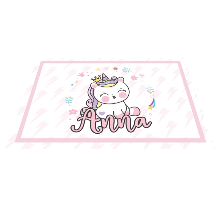 Pretty baby unicorn Personalised placemats - TenStickers