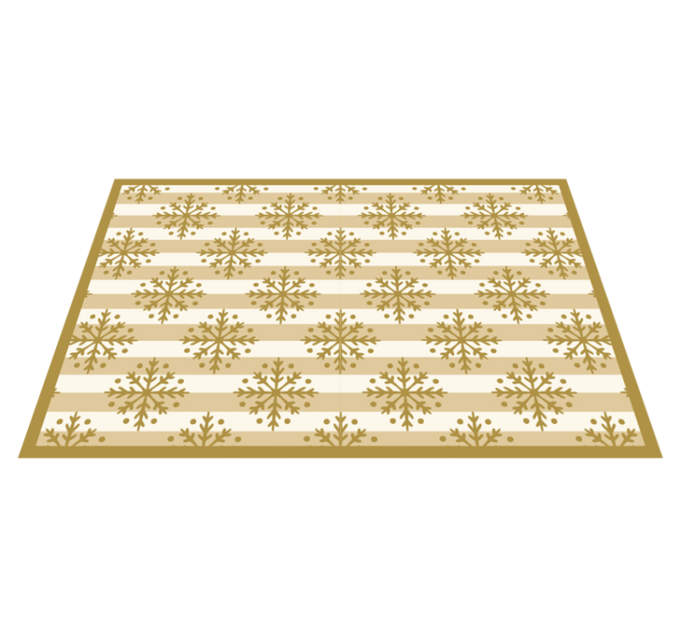 Gold snowflakes and stripes Christmas placemats - TenStickers