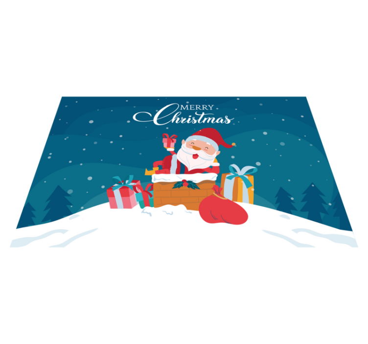 Santa text merry Christmas placemats - TenStickers