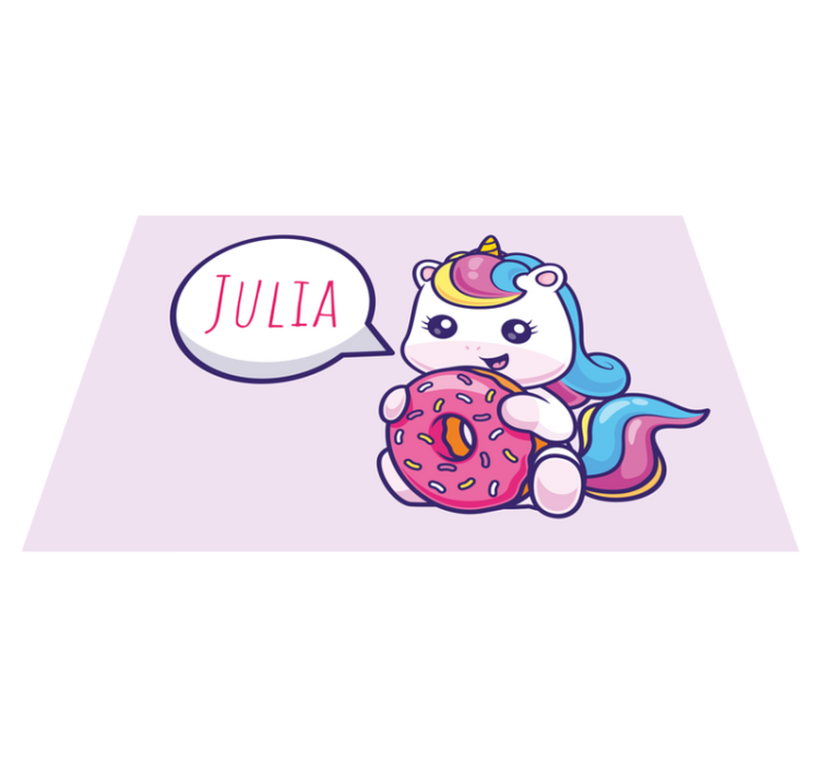 Unicorn with donut Personalised placemats - TenStickers