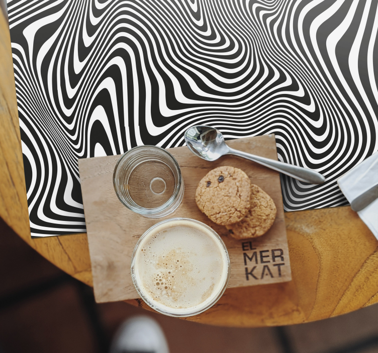 3D effect lines zebra placemats - TenStickers