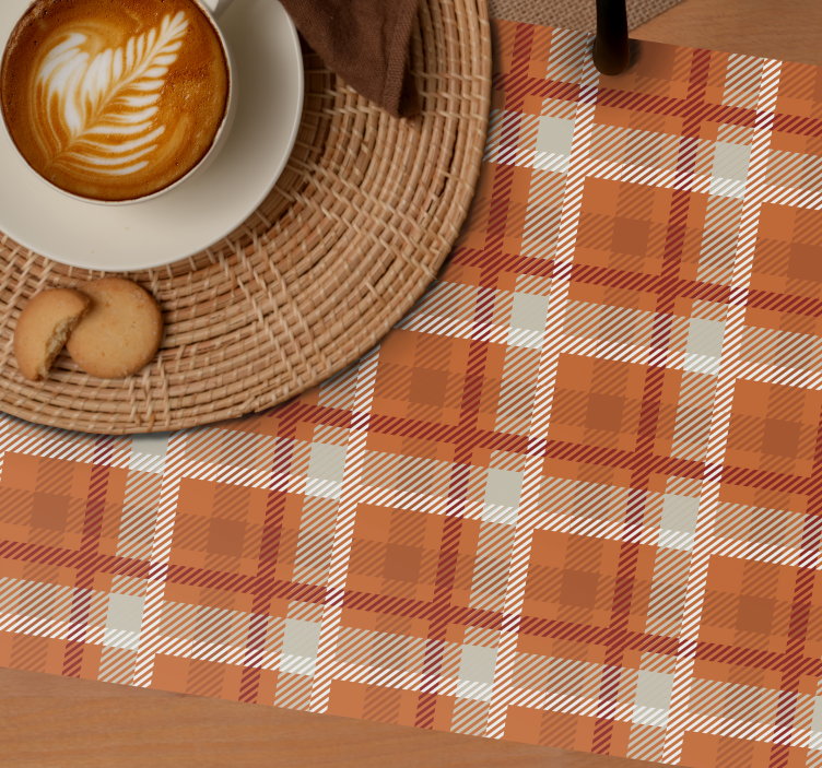 Checkered orange pattern elegant placemat - TenStickers
